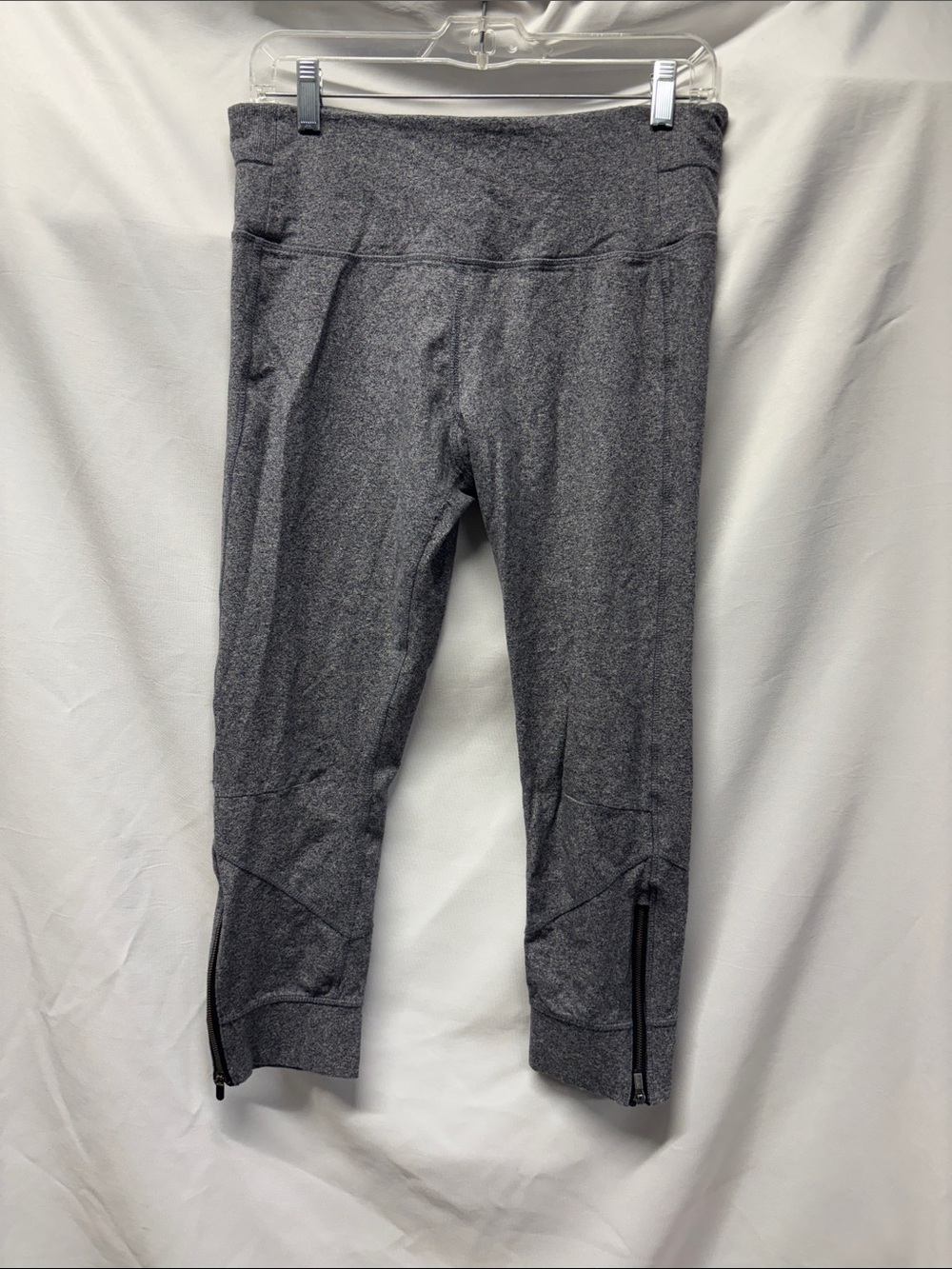 Calvin Klein Performance Heather Gray Cropped Leggings with Ankle Zips